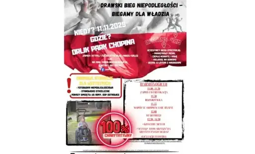 Zdjęcie do IX CHARYTATYWNY DRAWSKI BIEG NIEPODLEGŁOŚCI - BIEGAMY DLA WŁADZIA