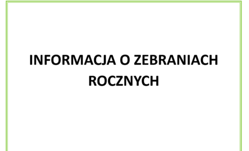 Zdjęcie do informacja o zebraniach rocznych