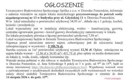 Zdjęcie do NAjem lokalu mieszkalnego Gdyńska 11